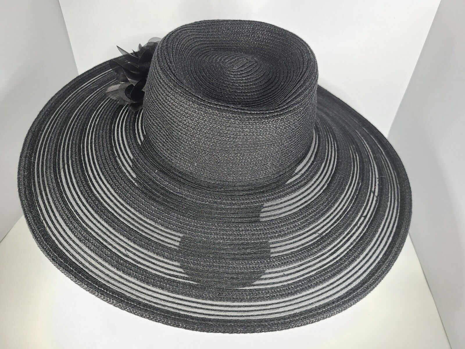 Nine West Women's Tan or Black Packable Flower Floppy Wide Brim Sunhat