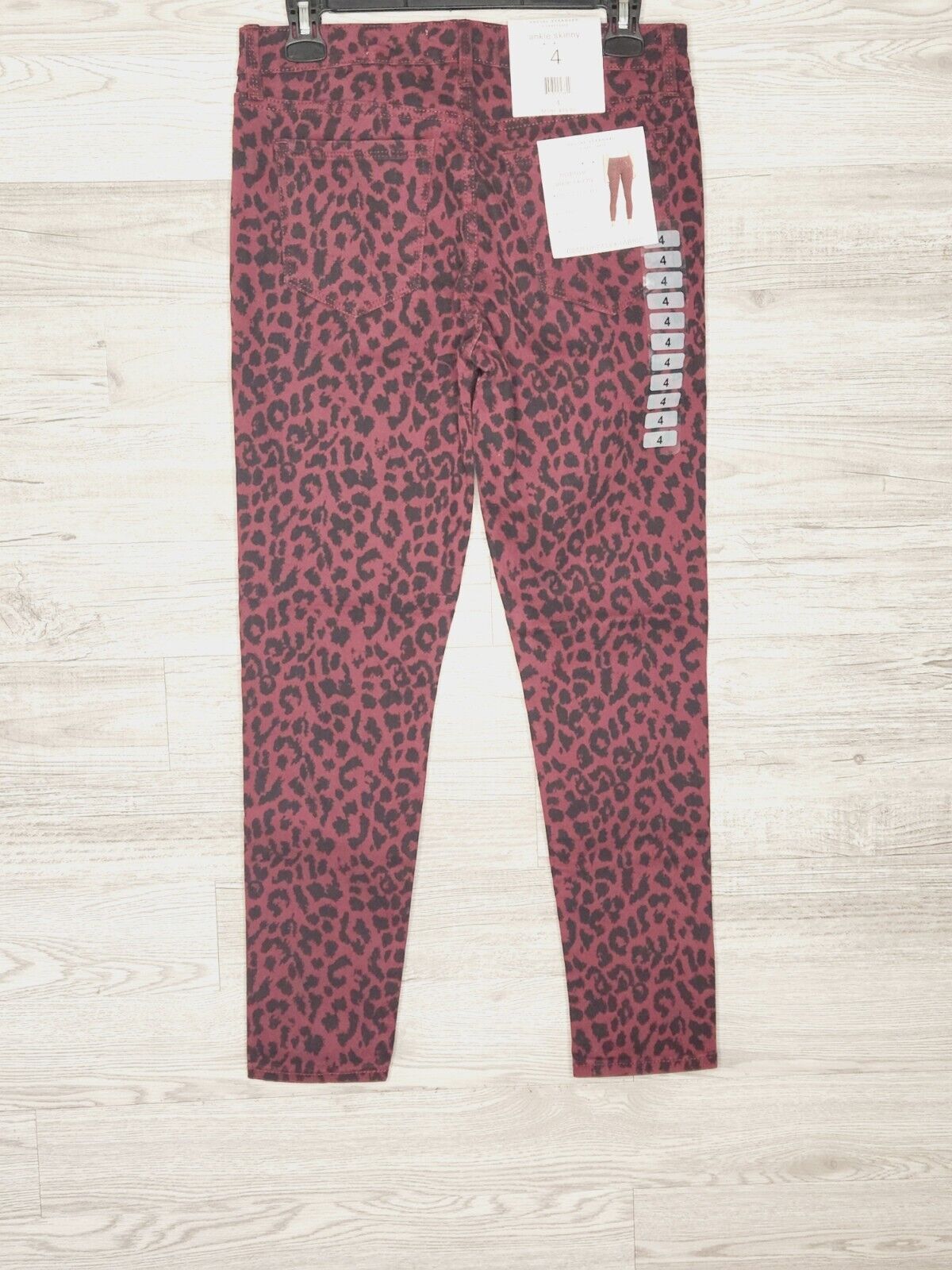 Social Standard by Sanctuary Women's Red Cheetah Mid-Rise Ankle Skinny Jeans