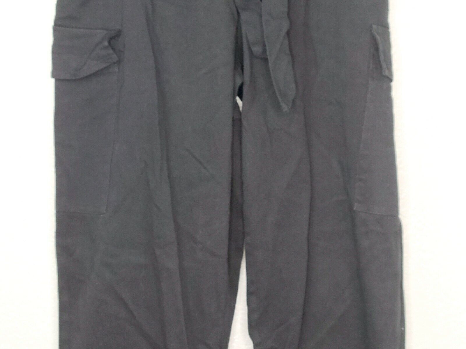 Kendall & Kylie Women's Black Belted Paper Bag Waist Cargo Pants Size Small