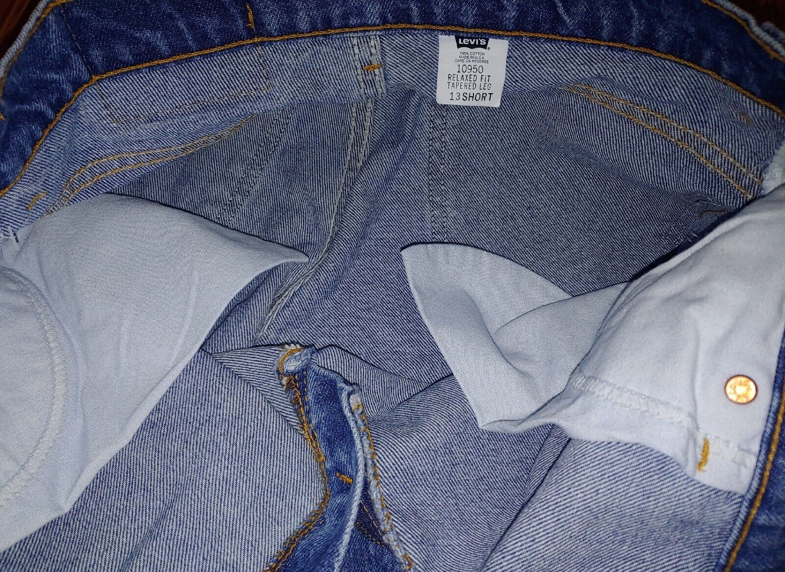 LEVIS Vintage 10950 High Rise Tapered Leg Relaxed Fit Denim Jeans Size 13