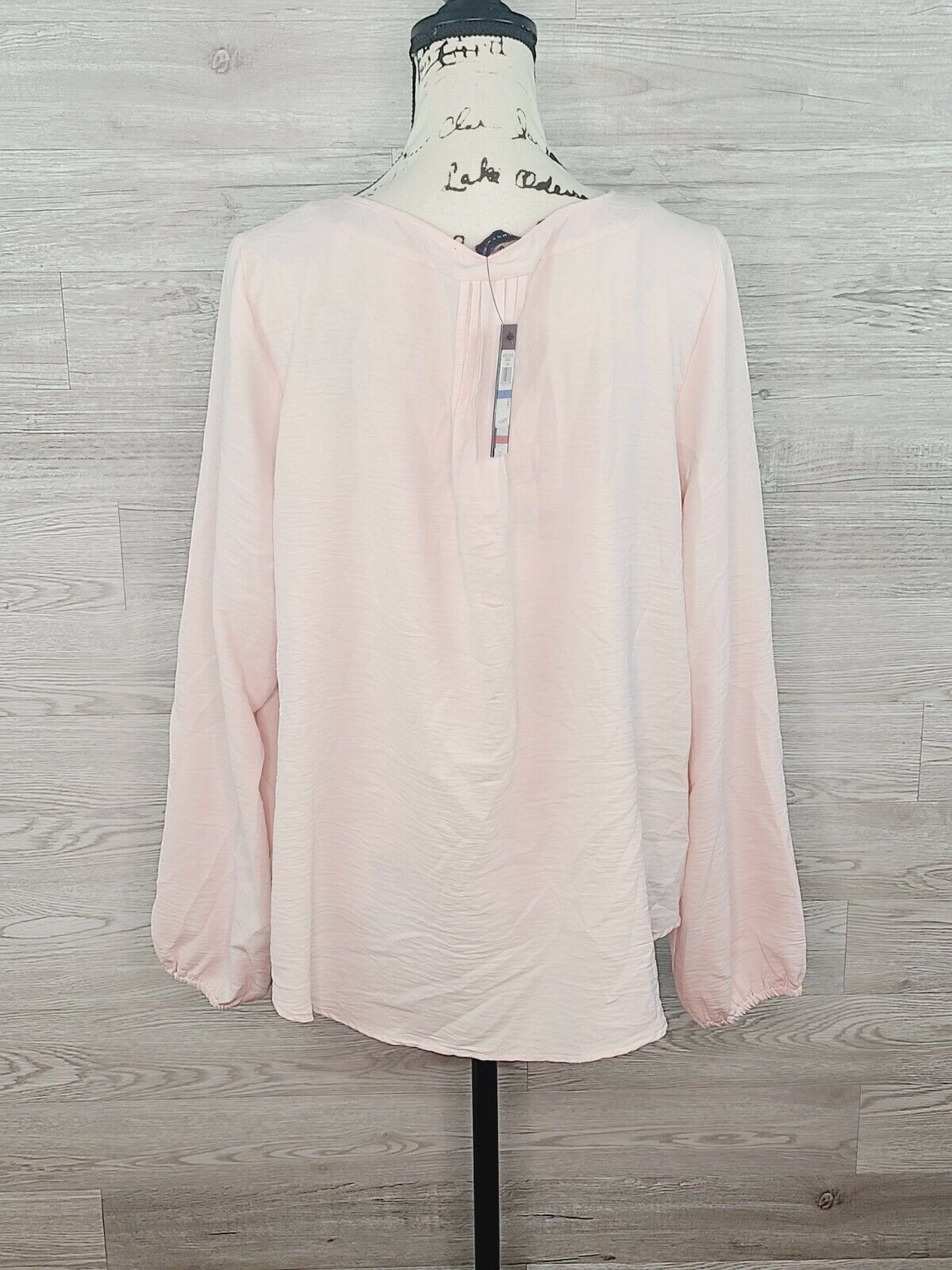 Tommy Hilfiger Women's Peach Crochet V-Neck Long Sleeve Woven Top Size XL