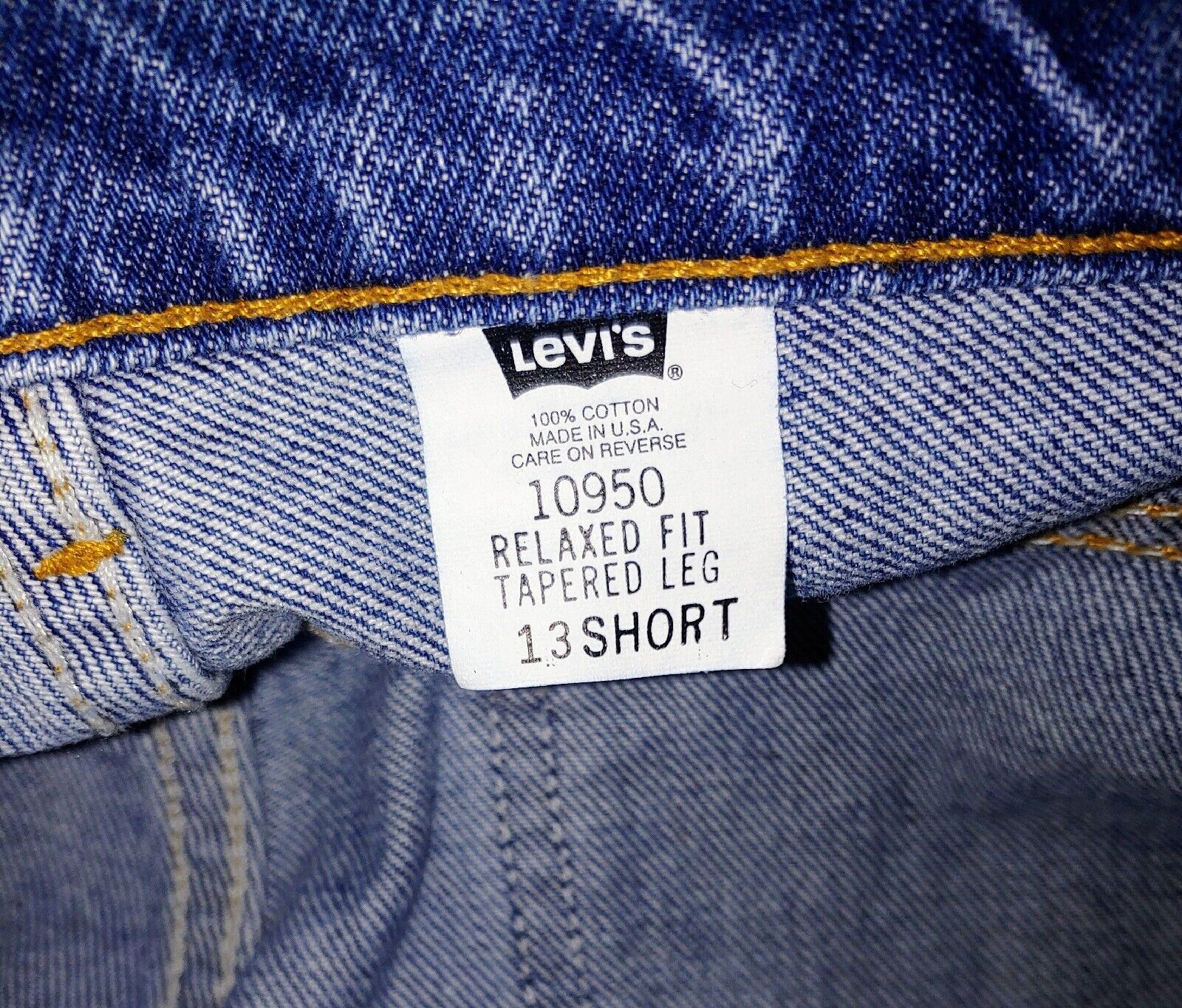 LEVIS Vintage 10950 High Rise Tapered Leg Relaxed Fit Denim Jeans Size 13
