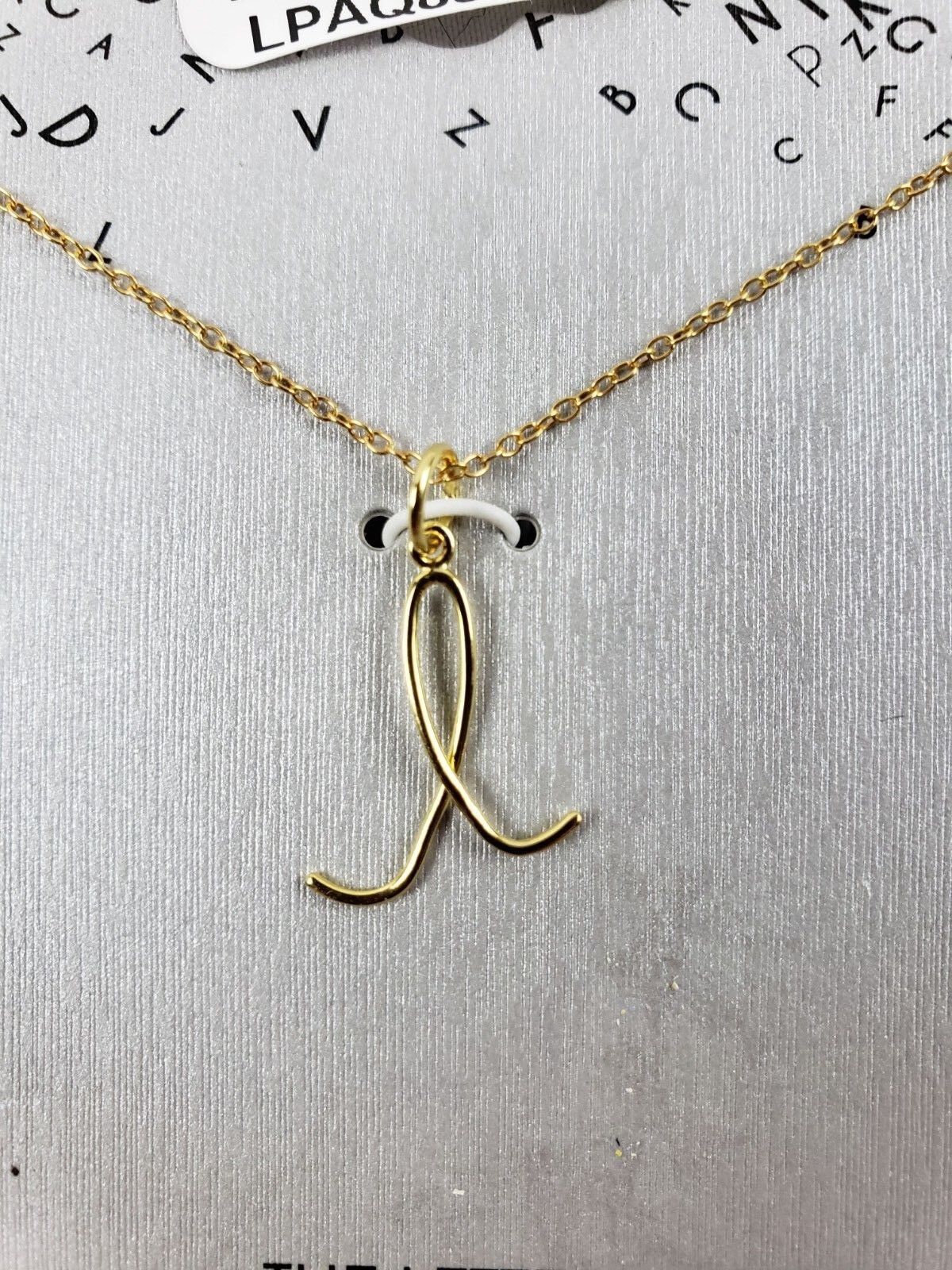 Women's Sterling Silver Letter l Script Initial Pendant Gold 18in Necklace