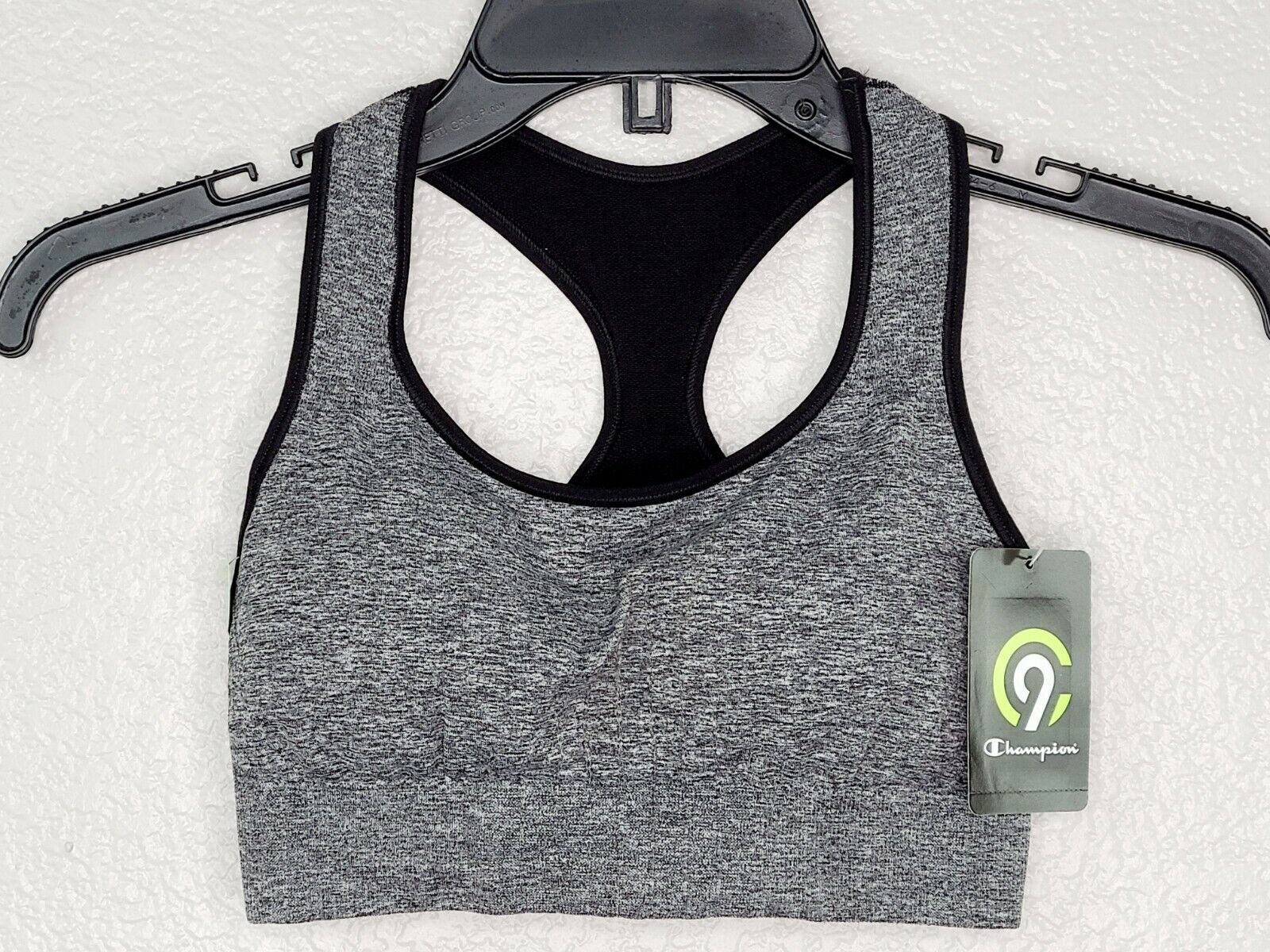 Champion C9 Duo Dry Women's Black Heather Seamless Sports Bra Size XS