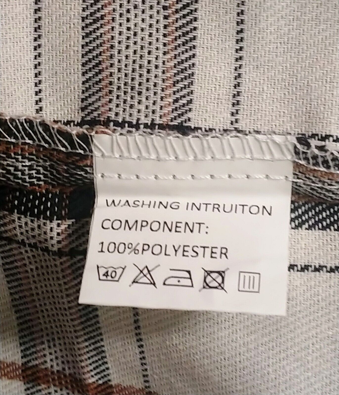 Böhme Women's Button Up, 3/4 Sleeves, Ivory/Black/Brown Plaid Flannel Shirt Size XS