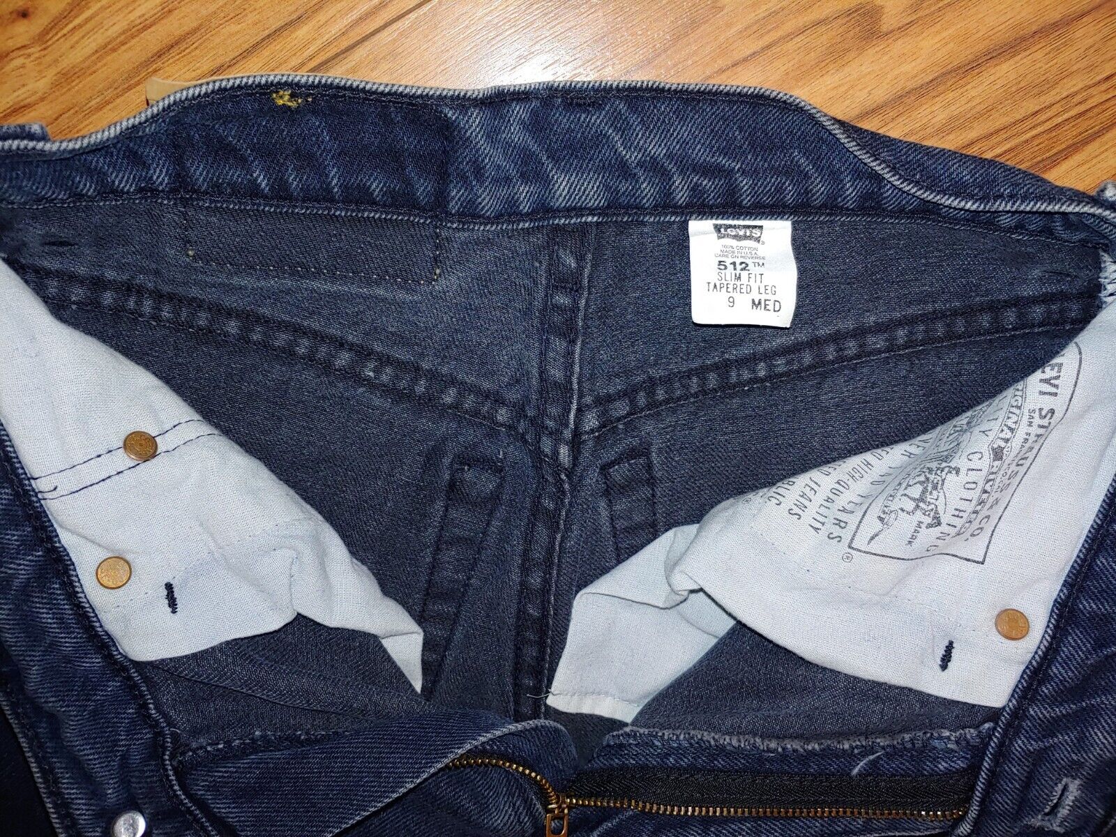 Vintage 80s & 90s Preloved LEVIS 512 Slim Fit Tapered Leg Dark Wash Denim Jeans Size 9 Med