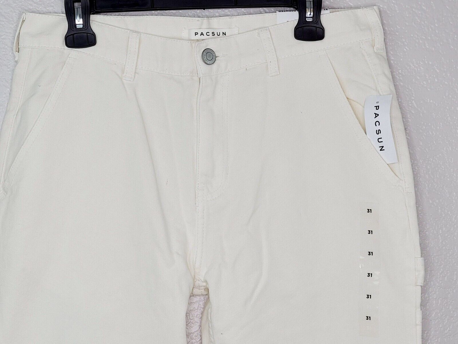 PacSun L.A. Women's Cream High Rise Straight Leg Carpenter Jeans Size 31