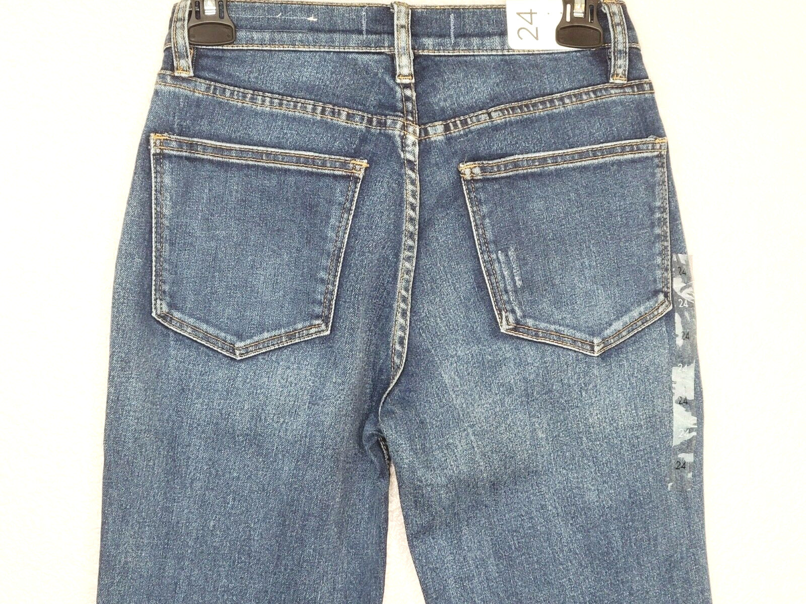 PacSun L.A. Womens Vintage Icon Mitchell Blue High Rise Frayed Hem Mom Jeans