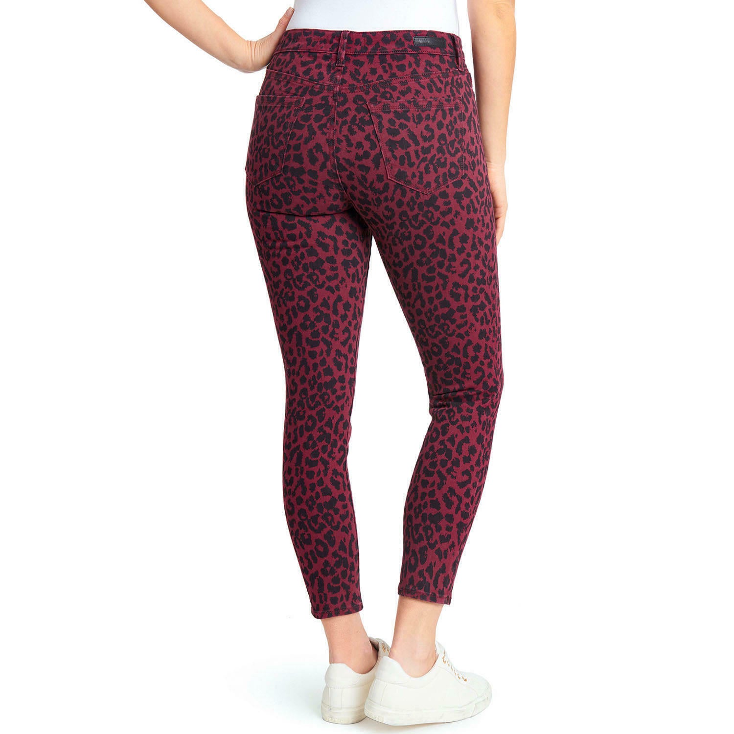 Social Standard by Sanctuary Women's Red Cheetah Mid-Rise Ankle Skinny Jeans