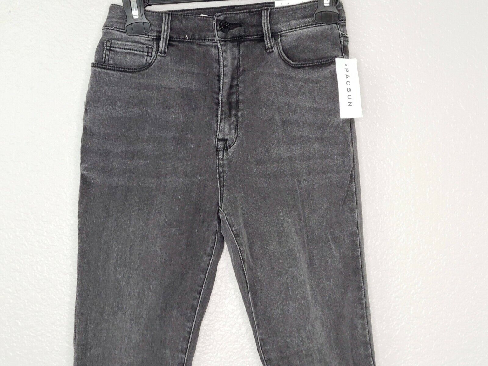 PacSun L.A. Women's Darkstone Black Super High Rise Frayed Hem Jegging