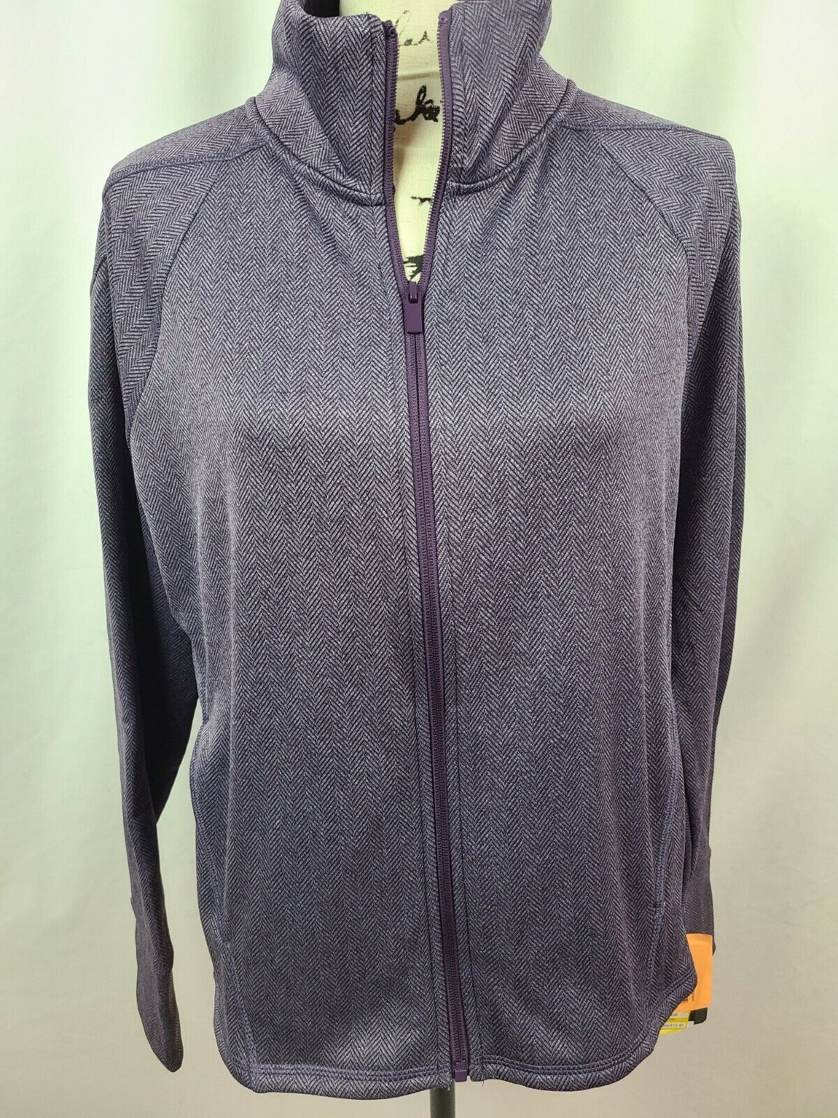 Champion C9 Women's Purple Herringbone Tech Fleece Full Zip Athletic Jacket