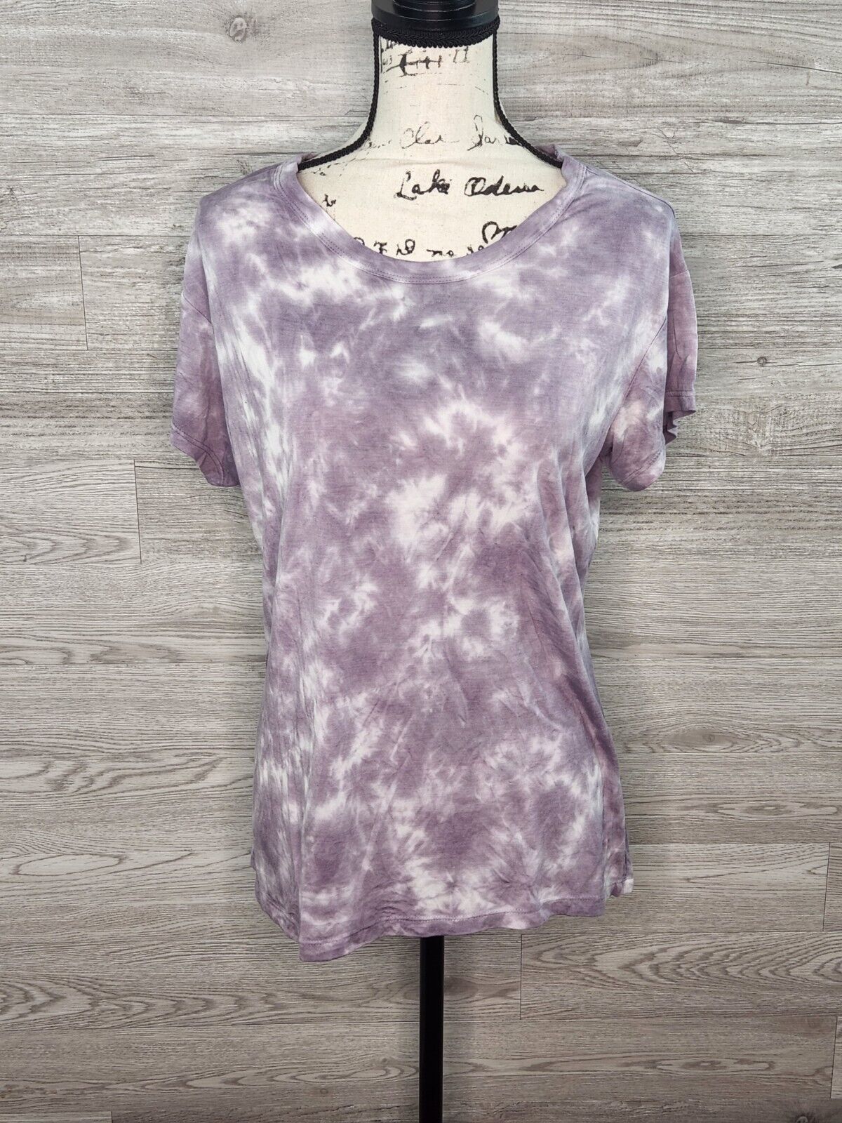 Member's Mark Women's Purple Luxe Tie Dye Soft Relaxed Fit Short Sleeve Tee