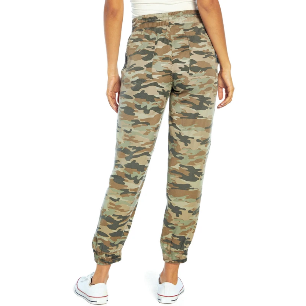 GAP Women's Classic Olive Camo Elastic Drawstring Waist Tencel Joggers