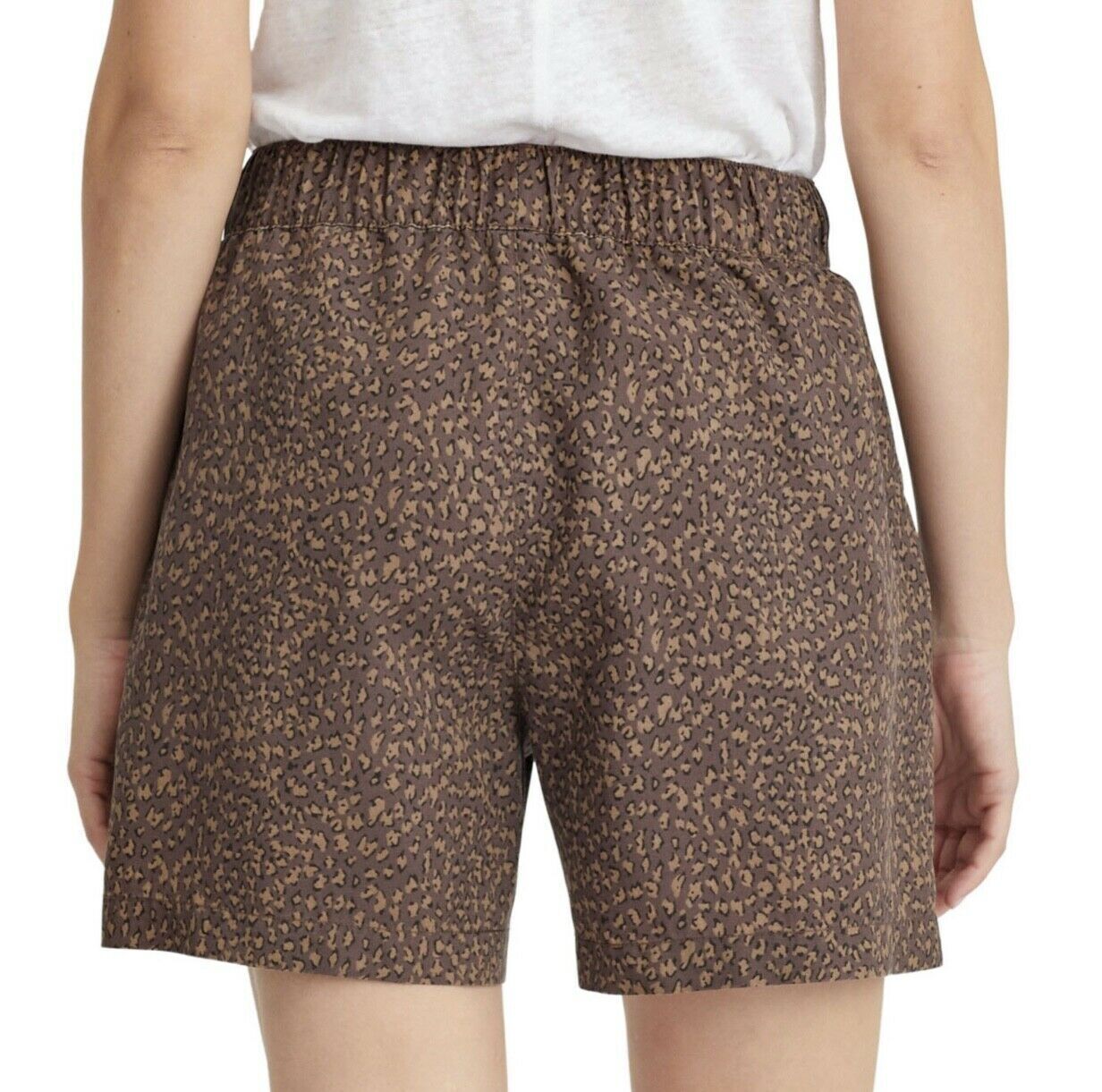 Social Standard Women's Boardwalk Racing Leopard Taupe Soft Pull On Short