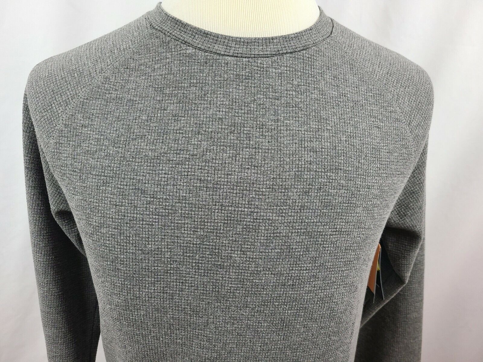 Champion C9 Men's Light Gray Waffle Knit Stretch Crew Neck Sweatshirt