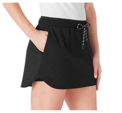 Member's Mark Women's Black Woven Trek 2-Way Stretch Athletic Skort