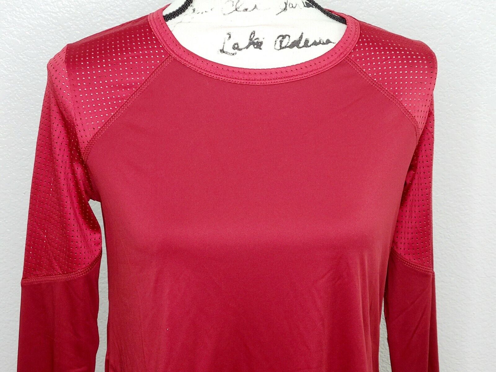 Champion C9 Duo Dry Women's Training Red Long Sleeve Mesh Athletic Shirt