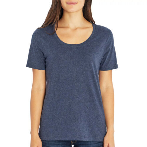 Eddie Bauer Women's Heather Midnight Navy Short Sleeve Scoop Neck Casual Tee