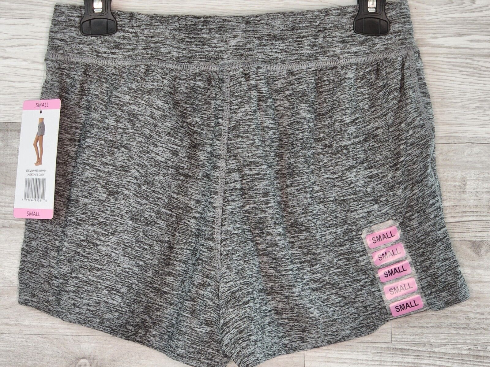 90 Degree Women's Heather Gray Soft Drawstring Casual Lounge Shorts