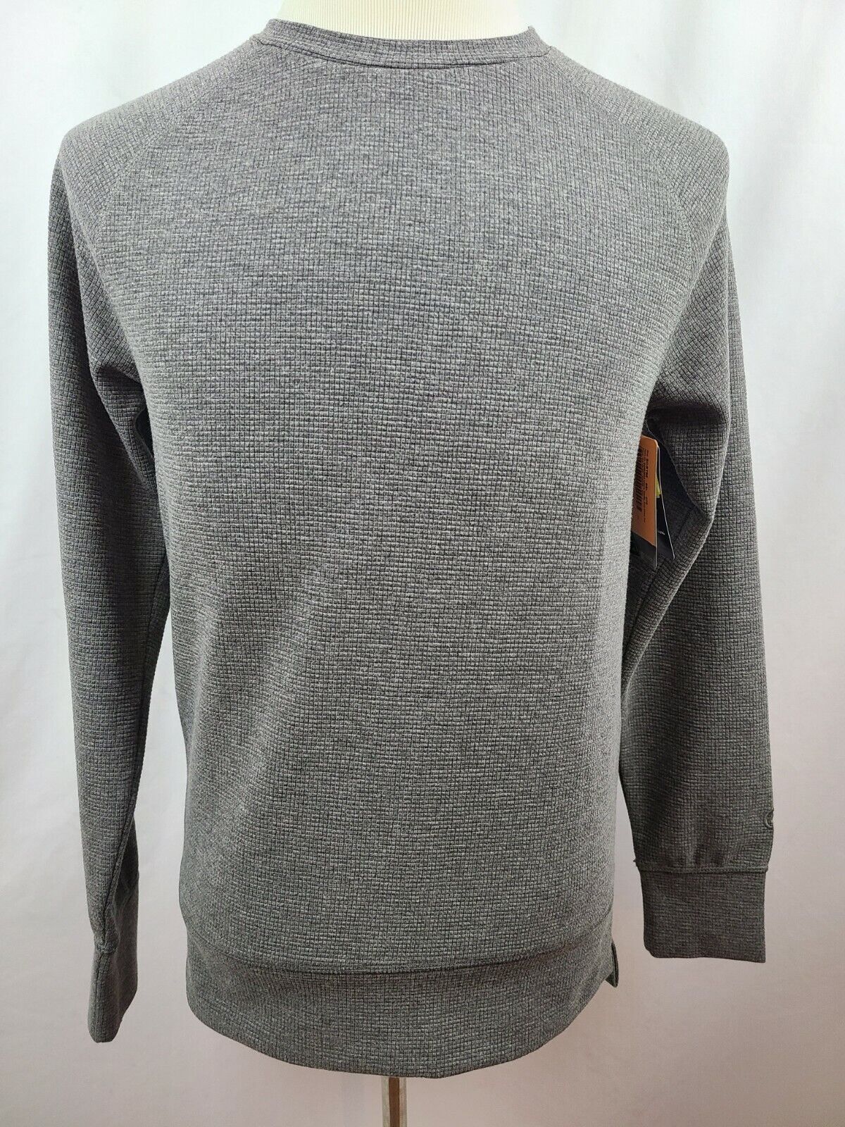 Champion C9 Men's Light Gray Waffle Knit Stretch Crew Neck Sweatshirt