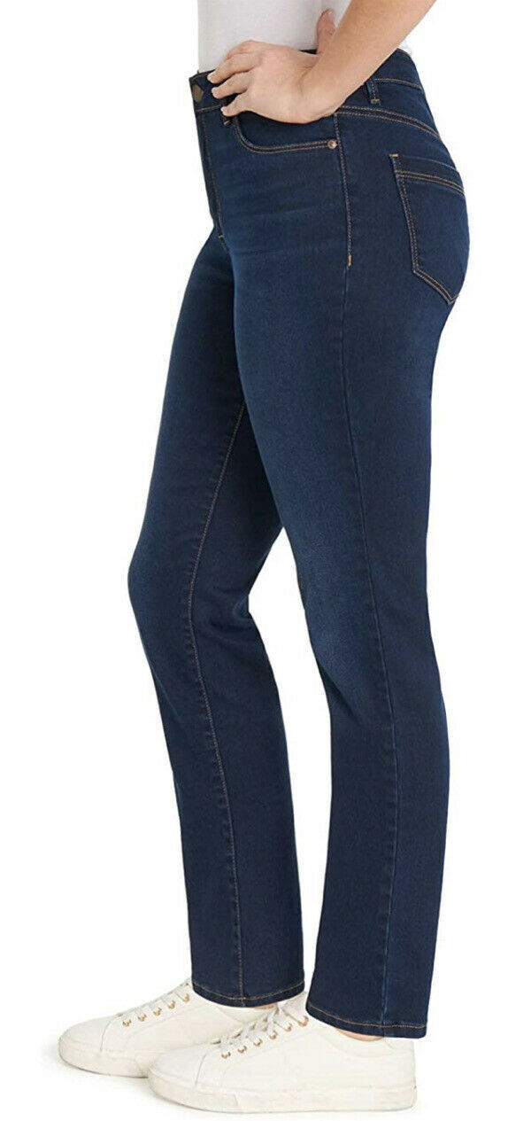 Bandolino Amy Women's Blue Modern Straight Leg Tummy Slimming Stretch Jeans