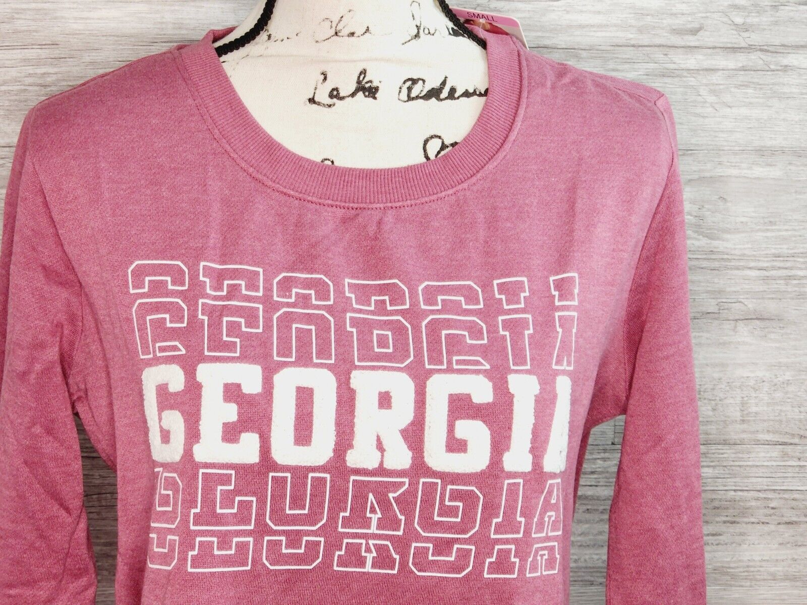 State of Mine Women's Mauve & White Georgia Long Sleeve Round Neck Sweatshirt