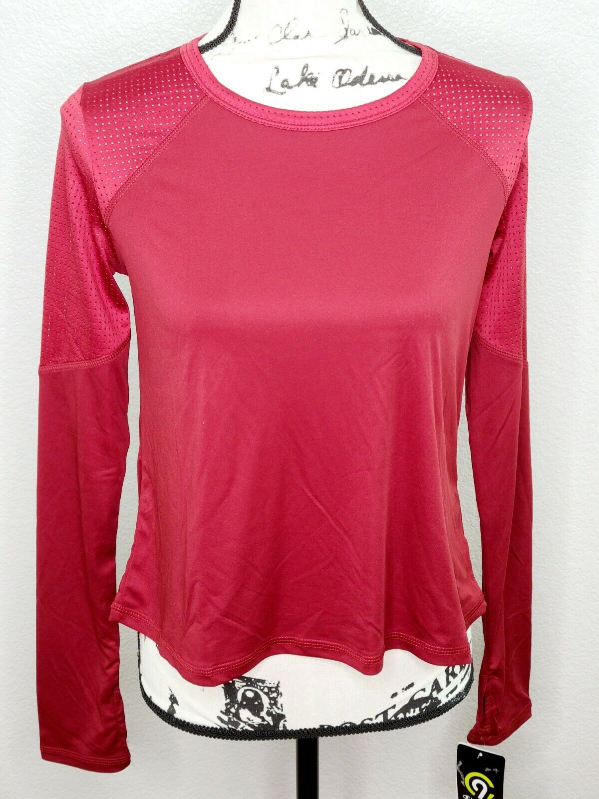 Champion C9 Duo Dry Women's Training Red Long Sleeve Mesh Athletic Shirt