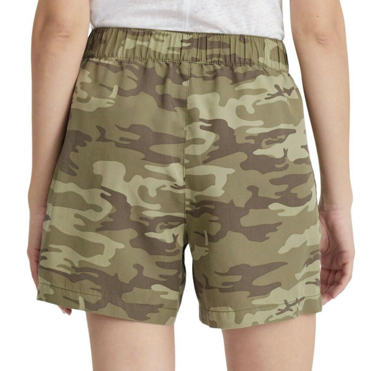 Social Standard Women's Boardwalk Sage Camo High Rise Soft Pull On Short