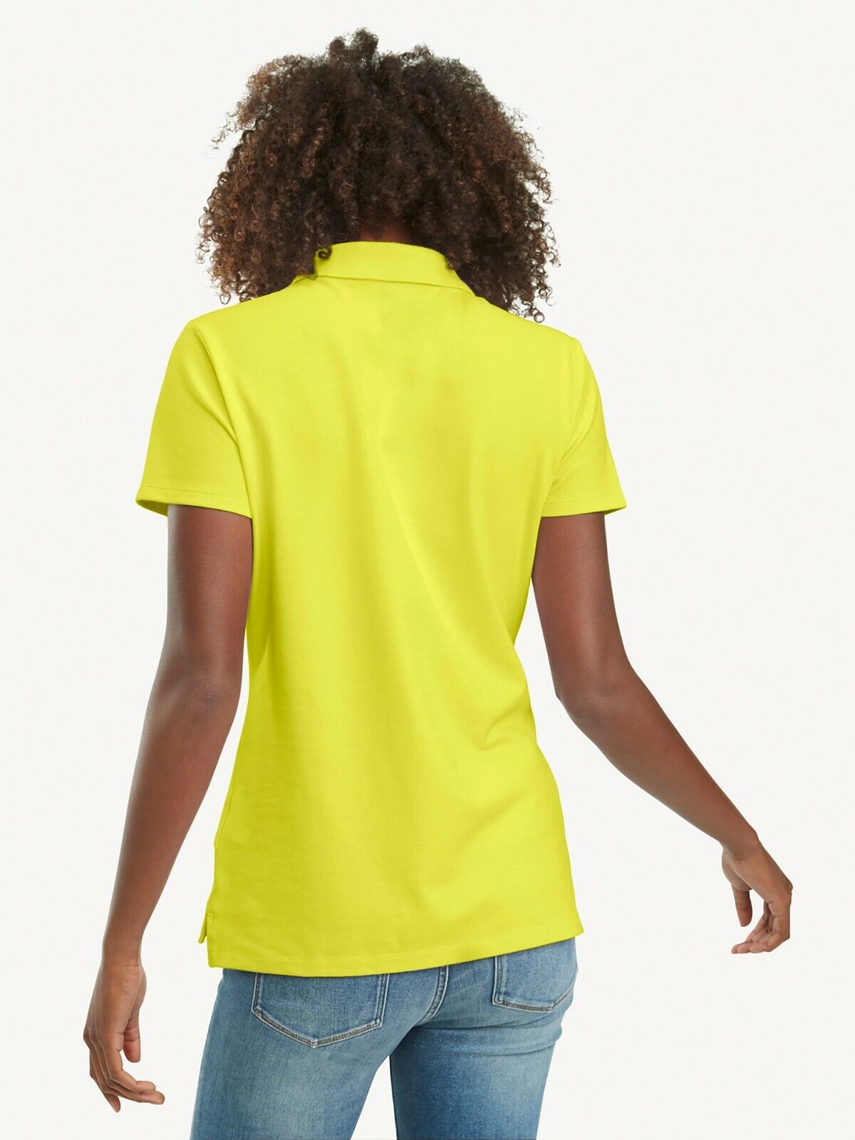 Tommy Hilfiger Women's Yellow Short Sleeve Heritage Short Sleeve Polo Shirt