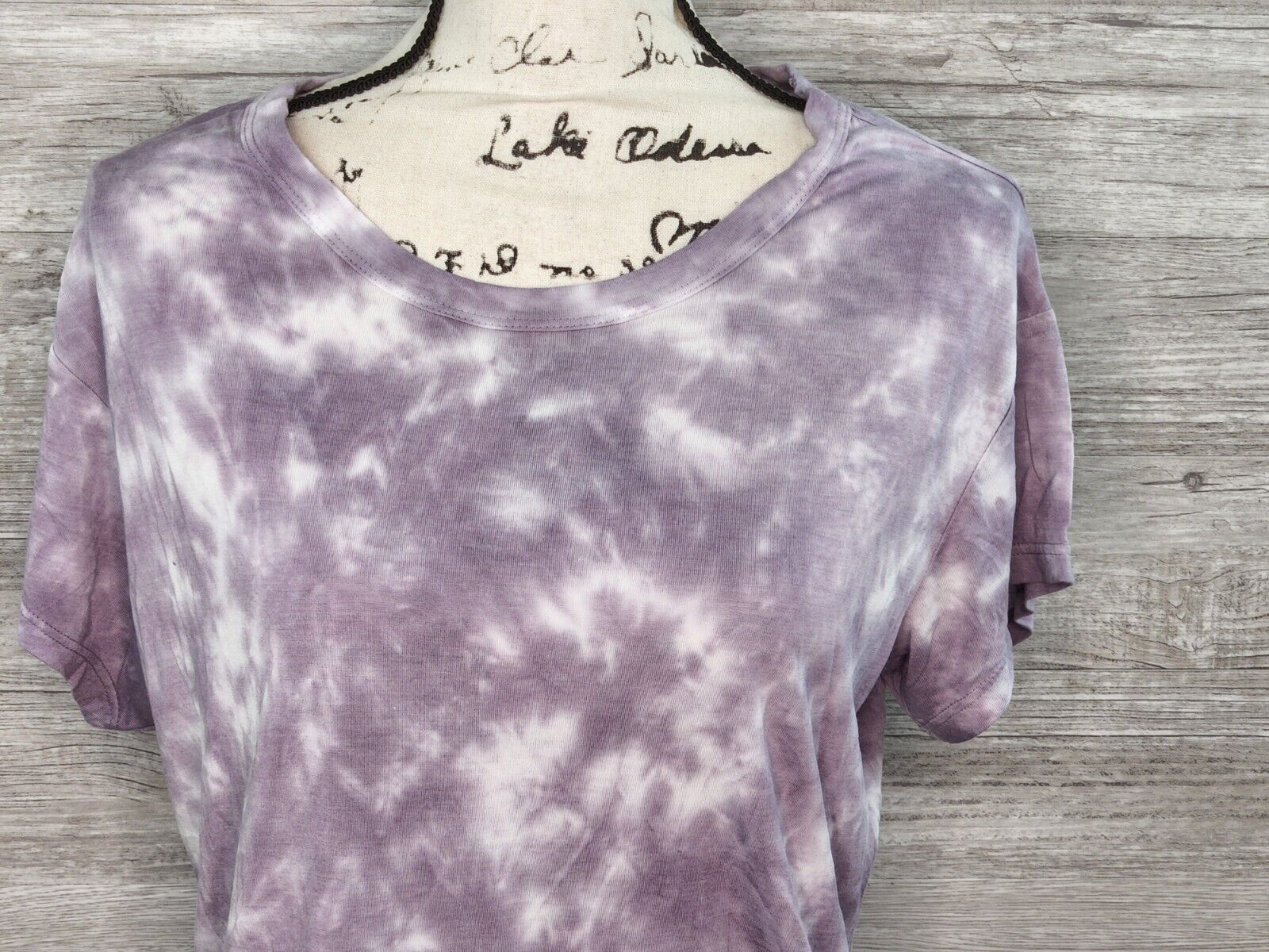 Member's Mark Women's Purple Luxe Tie Dye Soft Relaxed Fit Short Sleeve Tee