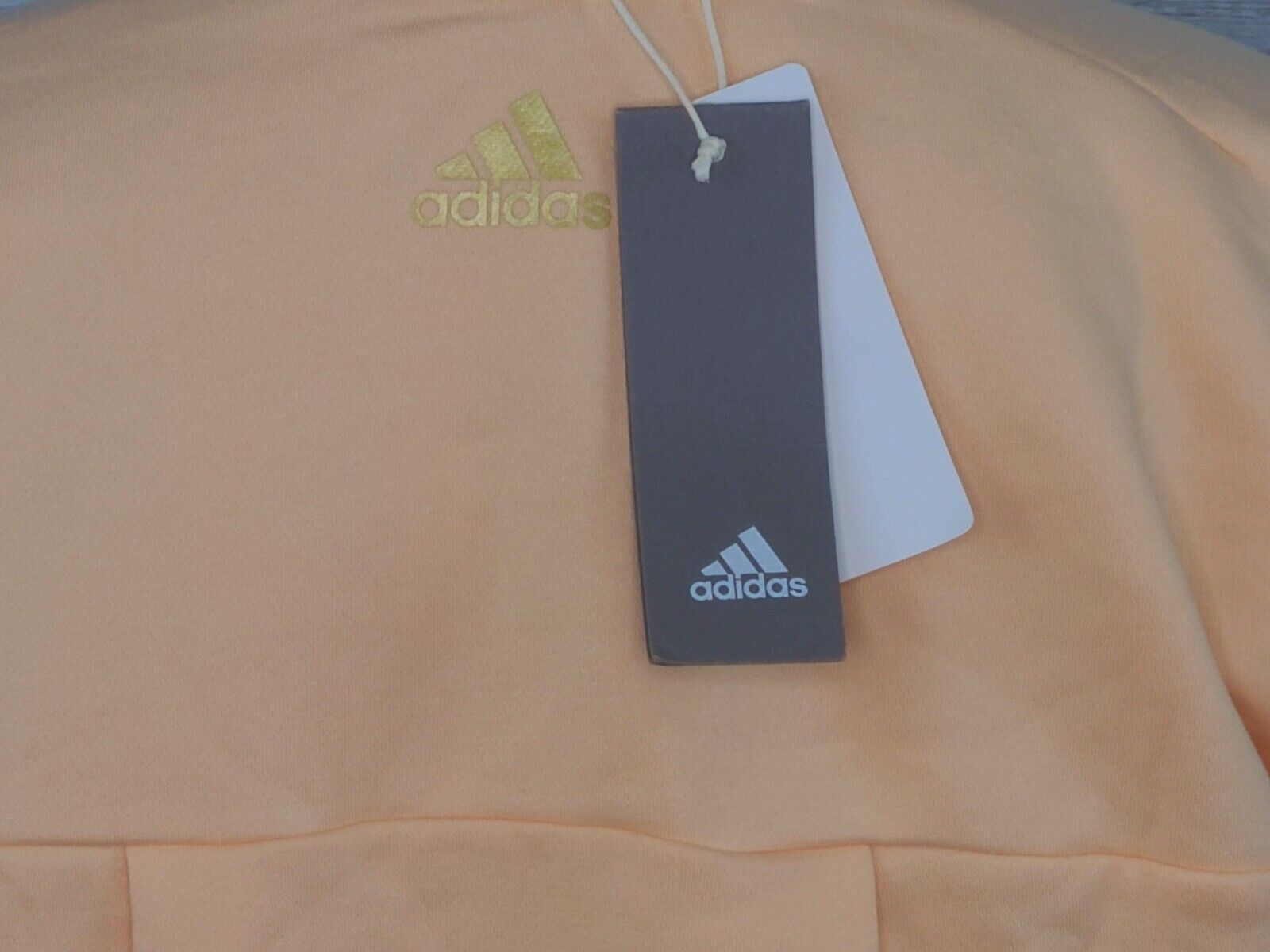 Adidas Women's ID Glam Sweat Peach & Gold Crew Neck Athletic Sweatshirt