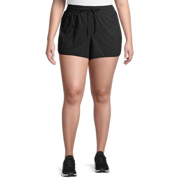 Velocity Women's Black Tru-Dry Stretch Double Layered Athletic Running Short