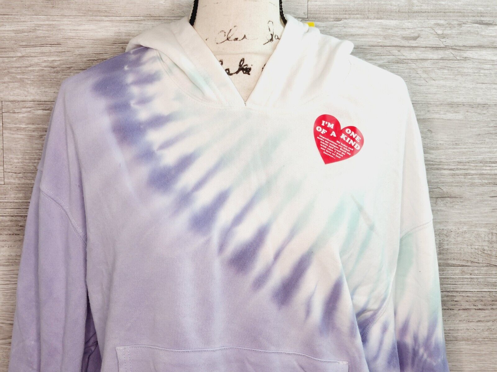 Wildfox Peri Shibori Womens Multicolor Long Sleeve Tie-Dye Hoodie Sweatshirt