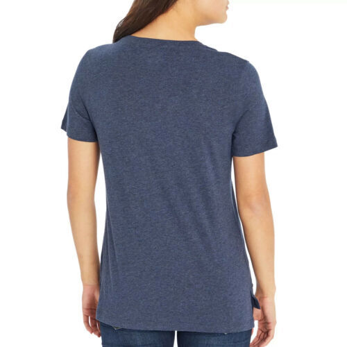 Eddie Bauer Women's Heather Midnight Navy Short Sleeve Scoop Neck Casual Tee