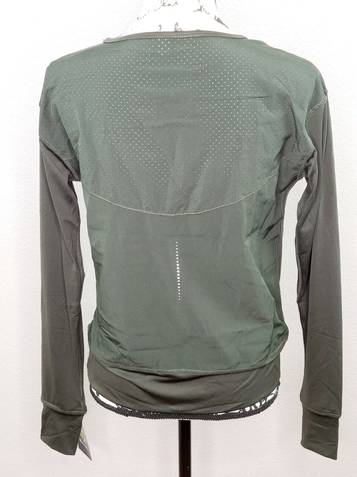 Champion C9 Duo Dry Women's Running Green Long Sleeve Mesh Athletic Shirt