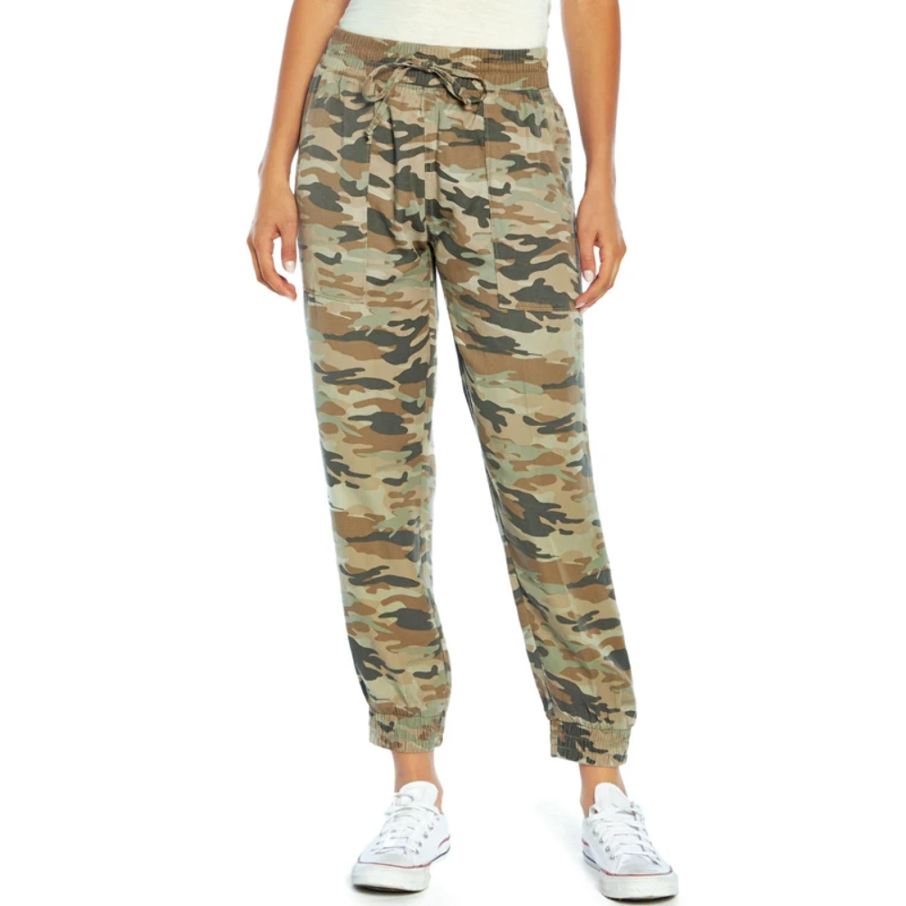 GAP Women's Classic Olive Camo Elastic Drawstring Waist Tencel Joggers