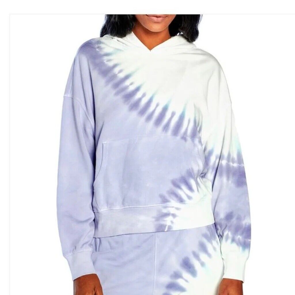 Wildfox Peri Shibori Womens Multicolor Long Sleeve Tie-Dye Hoodie Sweatshirt