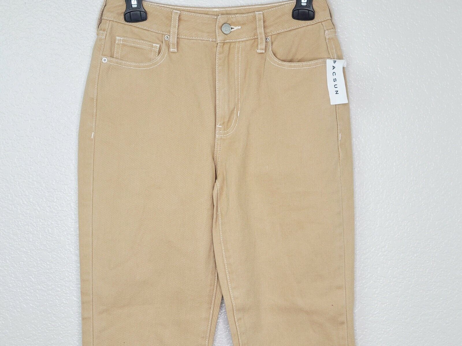 PacSun L.A. Women's Camel Beige Denim High Rise Utility Relaxed Leg Jeans