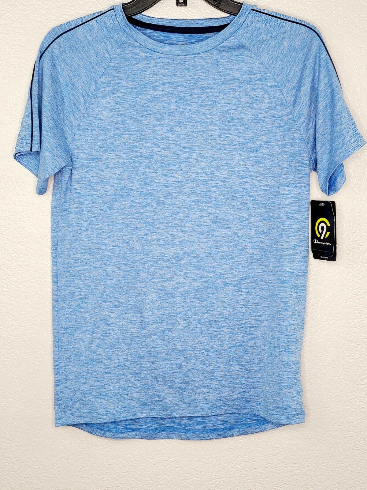 Champion C9 Boys' Blue Heather Cloud Knit Breathable Stretch Athletic Tee