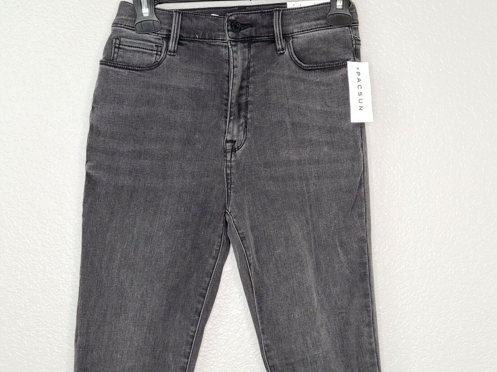 PacSun L.A. Women's Darkstone Black Super High Rise Frayed Hem Jegging