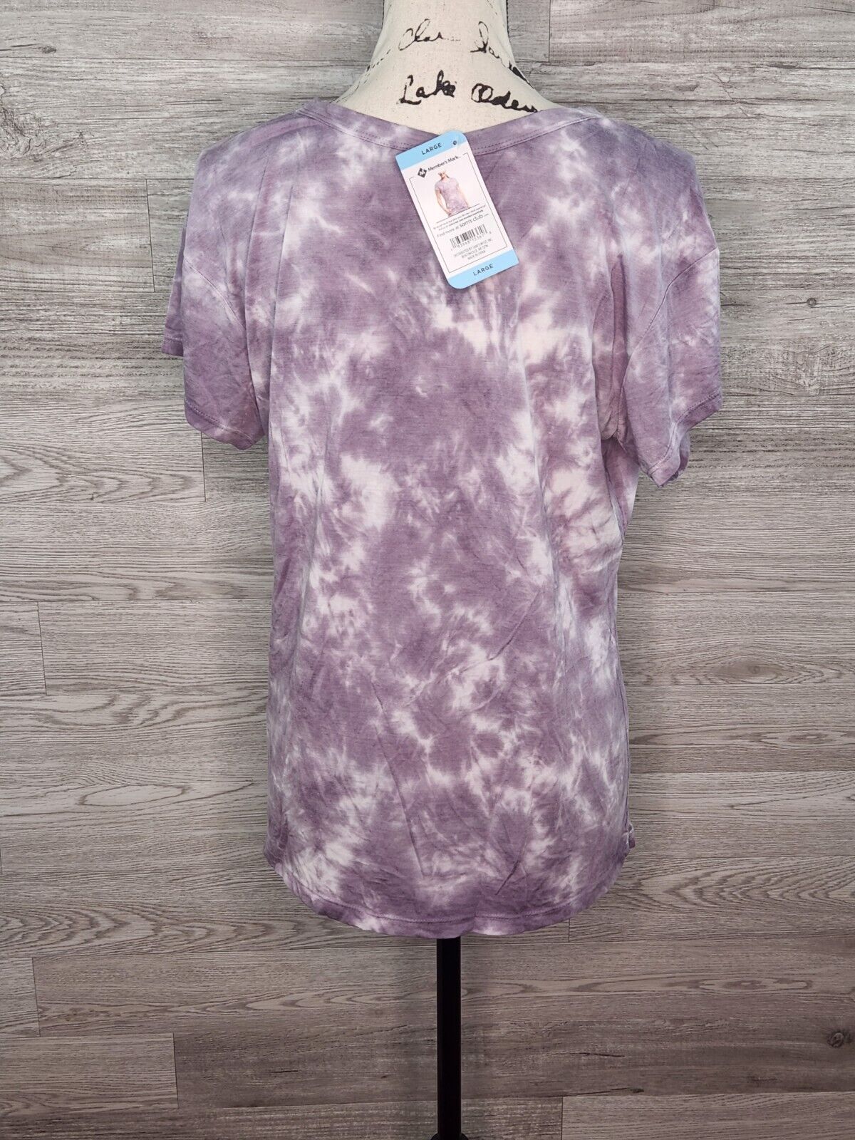 Member's Mark Women's Purple Luxe Tie Dye Soft Relaxed Fit Short Sleeve Tee