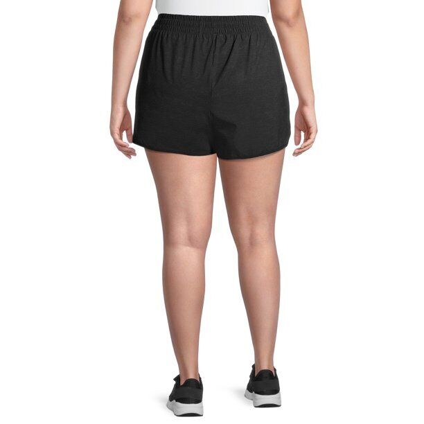 Velocity Women's Black Tru-Dry Stretch Double Layered Athletic Running Short