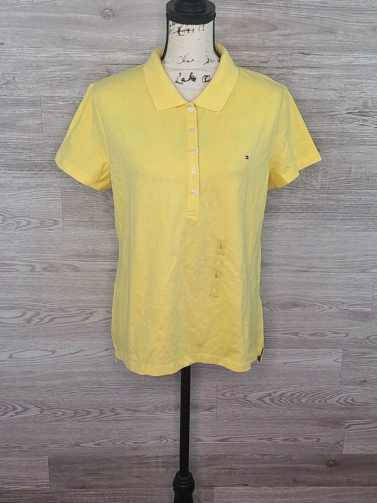 Tommy Hilfiger Women's Yellow Short Sleeve Heritage Short Sleeve Polo Shirt