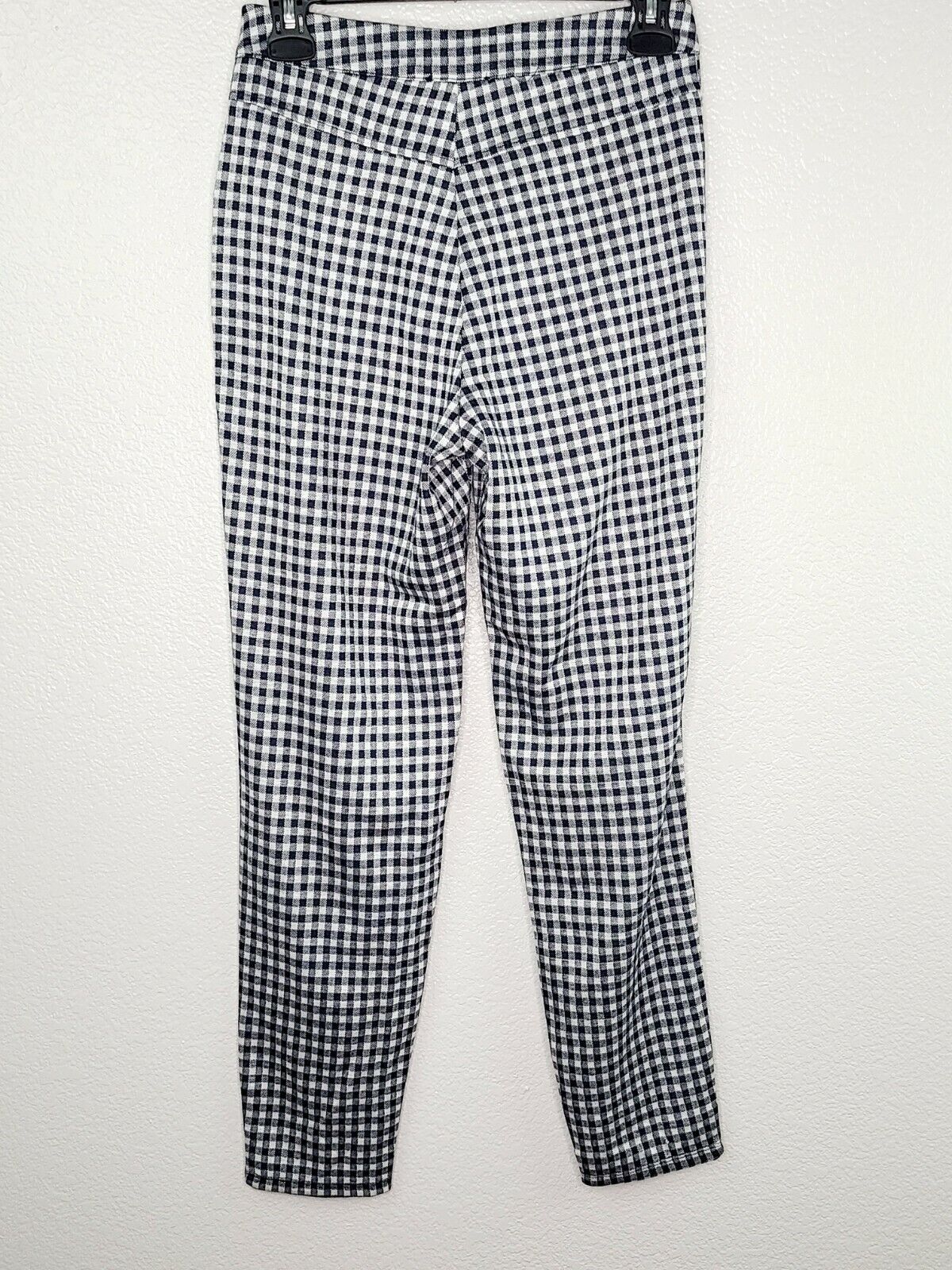 Lottie Moss Women's Navy & White Plaid Casual Button Leggings Size Medium