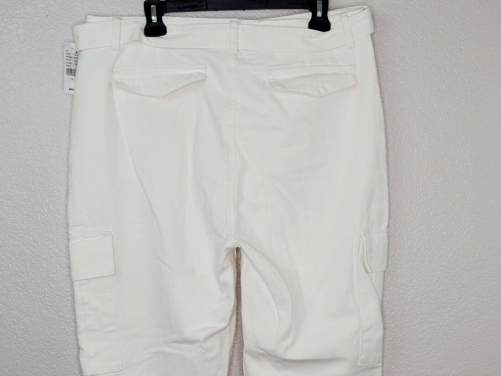 PacSun L.A. Women's Off White High Rise Relaxed Fit Cargo Jeans Size 32