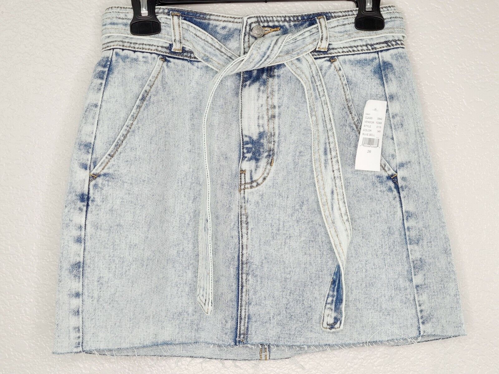 PacSun Los Angeles Women's Blue Bell Acid Wash Jean Skirt with Belt Size 26