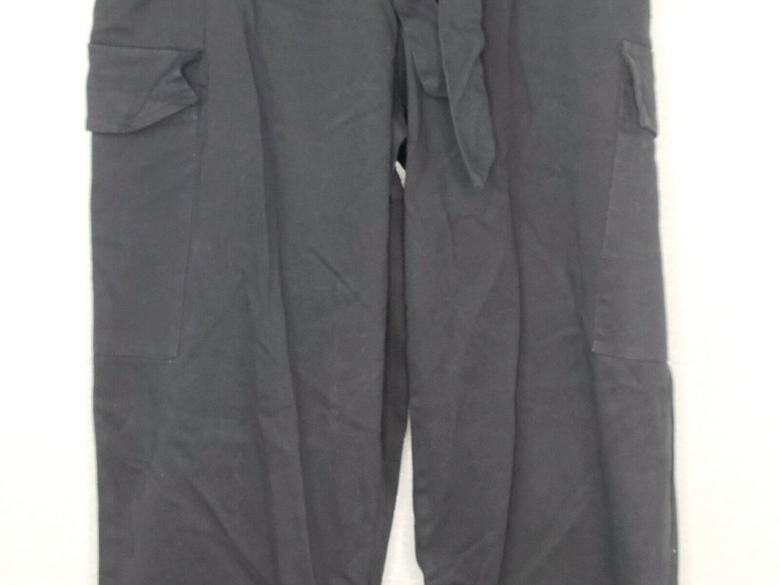 Kendall & Kylie Women's Black Belted Paper Bag Waist Cargo Pants Size Small