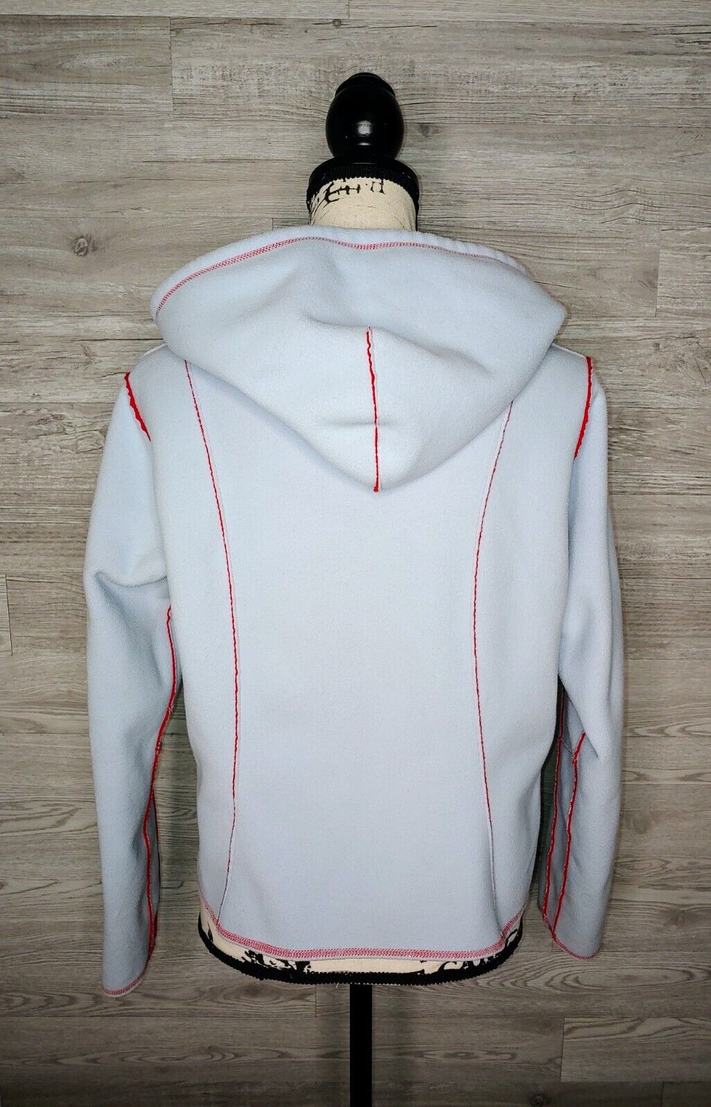 Nike Vintage Preloved Red & Blue Zip Up Crop Fleece Hoodie Reversible Jacket Size Small