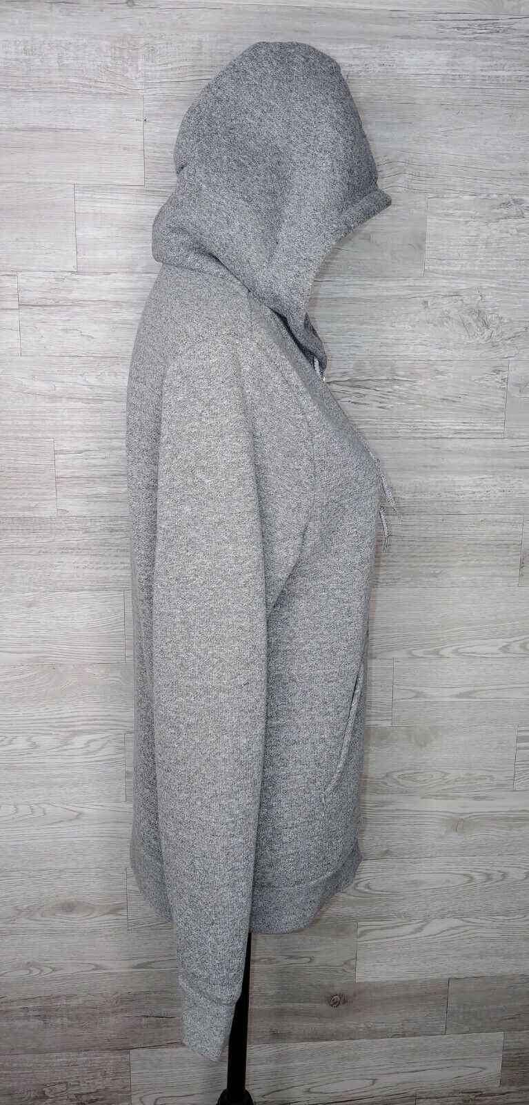 American Apparel Peppered Grey Fleece Long Sleeve Full Zip Hoodie Unisex Size XS