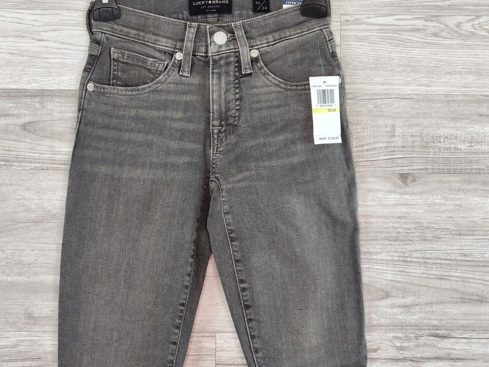 Lucky Brand Women's Ava Gray Super Skinny Mid-Rise Stretch Jeans Size 24